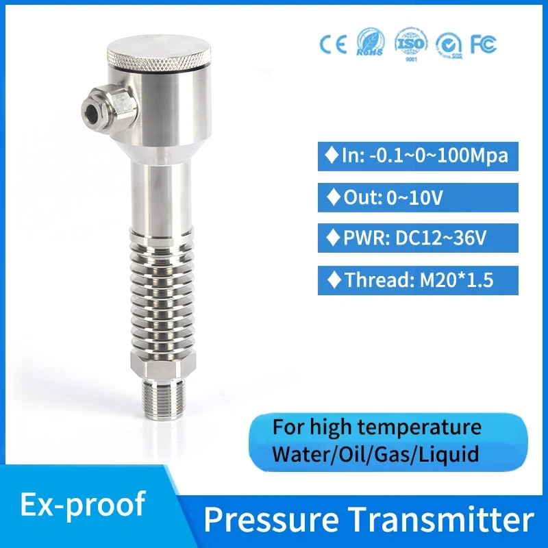 Food Sanitary Pressure Transducer 0-10v 200psi Hygienic Pressure Transmitter 50.5mm Clamp Pressure Sensor for Olive Seed Oil