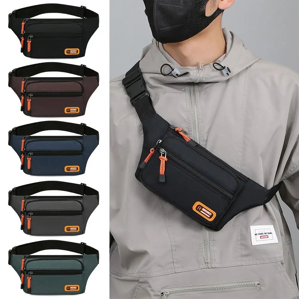 Men Nylon Waist Bag Large-capacity Anti-theft Business Cashier Wallet Waterproof Outdoor Travel Sports Mobile Phone Bag