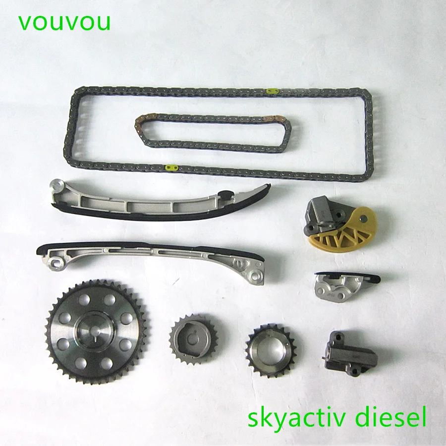 Car accessories SHY1 SKYACTIV diesel tensioner guide timing chain kit assembly for Mazda 3 6 CX5 2.2 10 pcs sets