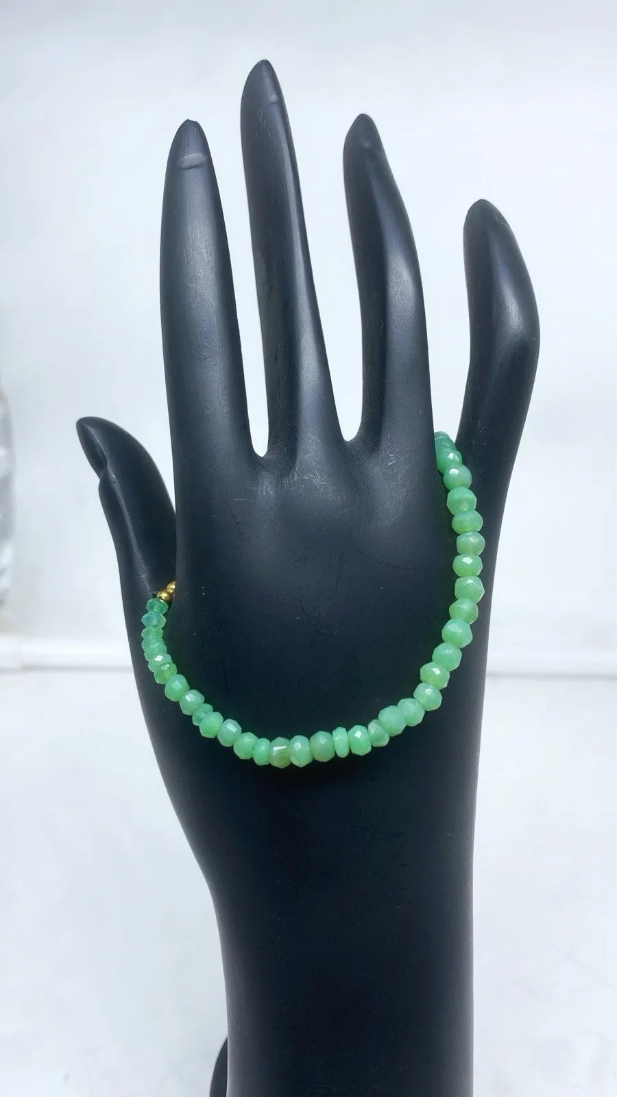 سوار شريسوبراسي 7 بوصة 2-4 ملم خرز الأوجه أحجار كريمة خضراء طبيعية صناعة يدوية #3