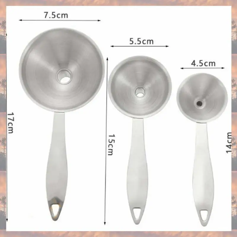 2025 Trend 6X 3 In 1 Funnels For Filling Bottles Stainless Steel Small Kitchen Funnel Set For Transferring Essential Oils Liquid