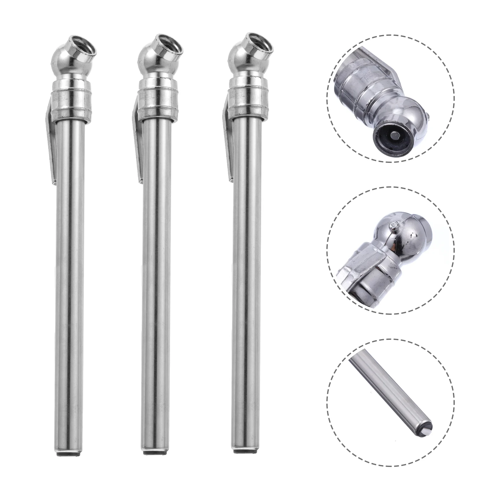 3 Pcs Portable Tire Pressure Pen Pencil Gauge Stainless Steel Truck Mechanical Air