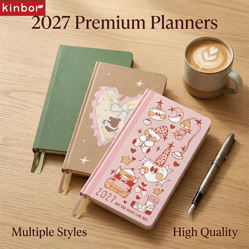 Kinbor 2027 Wochenplaner im Taschenformat, Notizbuch für Wochenpläne, Terminplaner, Effizienz-Handbuch für Tagesplanung und Schreiben