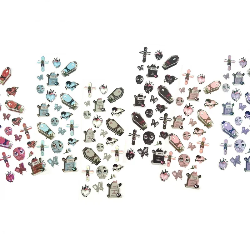 Creative Laser Glitter 3D Modeling Cartoon Dark Style Crucifix Stickers Handbook Star Card Photo Notebook DIY Decorative Sticker