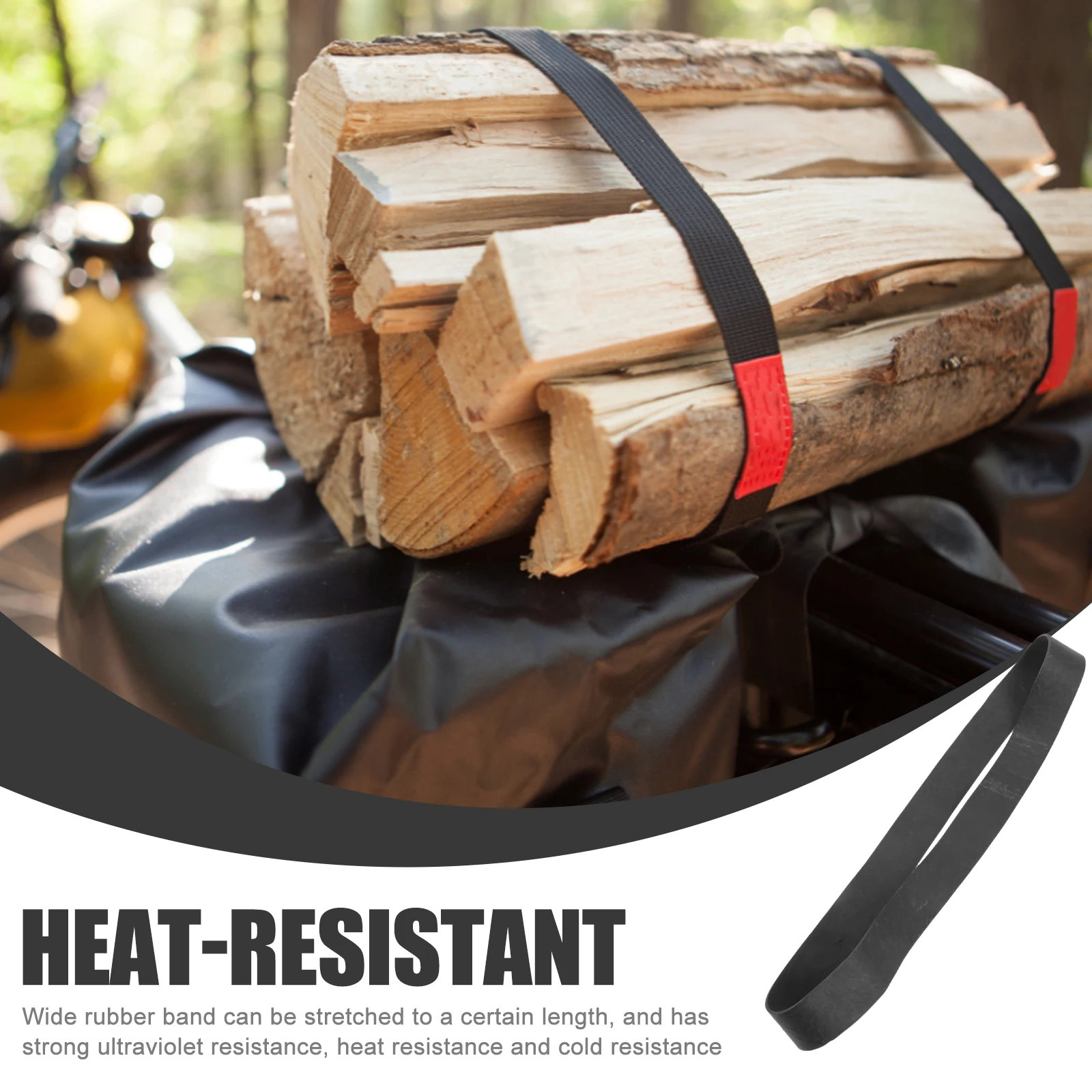 

1 set 1 Set Black Wide Thick Heavy Duty Rubber Bands Elastic Outdoor Survival Fixing Binding Belt Stretch Band Household