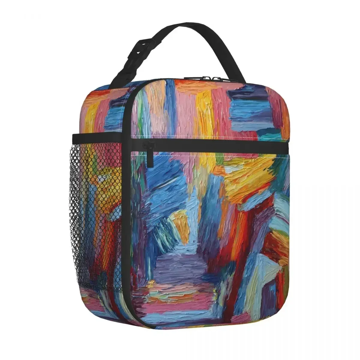 Paint Brush Lunch Bag Colorful Print Picnic Lunch Box Children Casual Print Thermal Lunch Bags Waterproof Convenient Cooler Bag