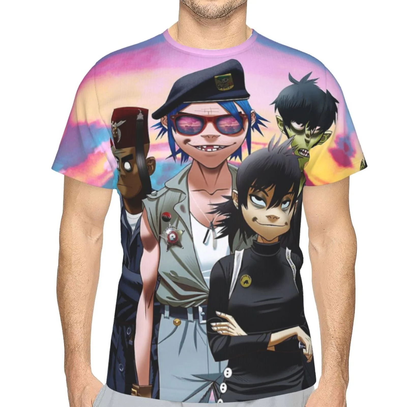 Popular Virtual Rock Band Gorillaz T-shirt 3D Print Men Women Hip-hop Short Sleeve Tee Shirt Fashion Streetwear Kid Top Clothing