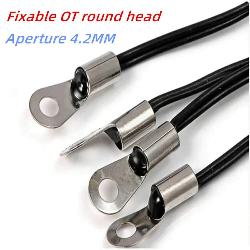 1-2P NTC Thermistor with 1% Temperature Sensor 5/10/15/20/50/100/200K Temperature Sensing Probe M4 Wire Ear Fixing OT Round Head