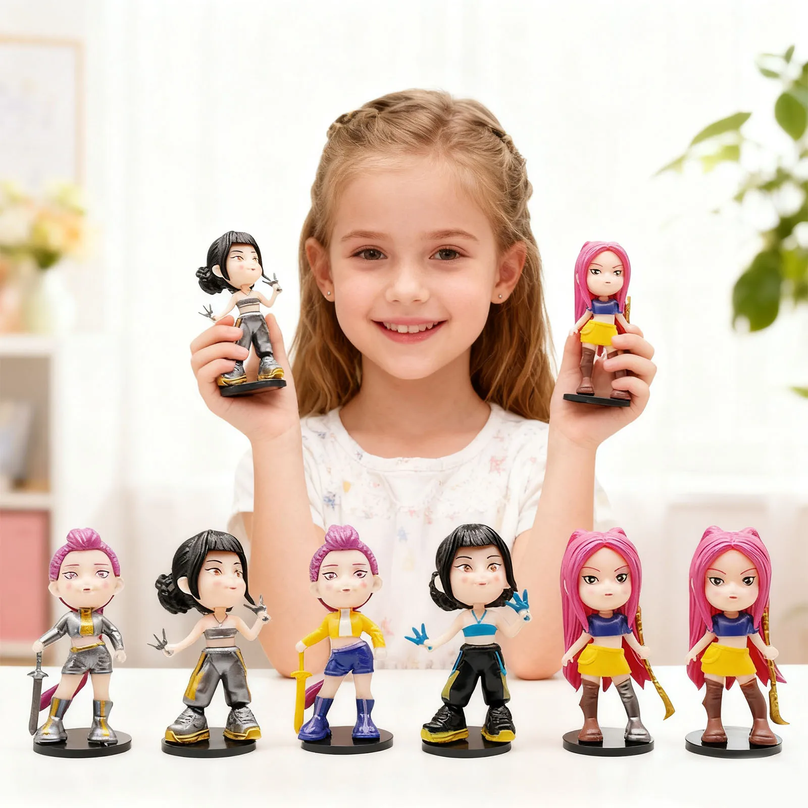 

Набор фигурок Gothic Demon Hunter Witch Girl Group, 6 шт., темная фантазия, аниме, декор для рабочего стола, статуя из смолы, коллекционная для фанатов