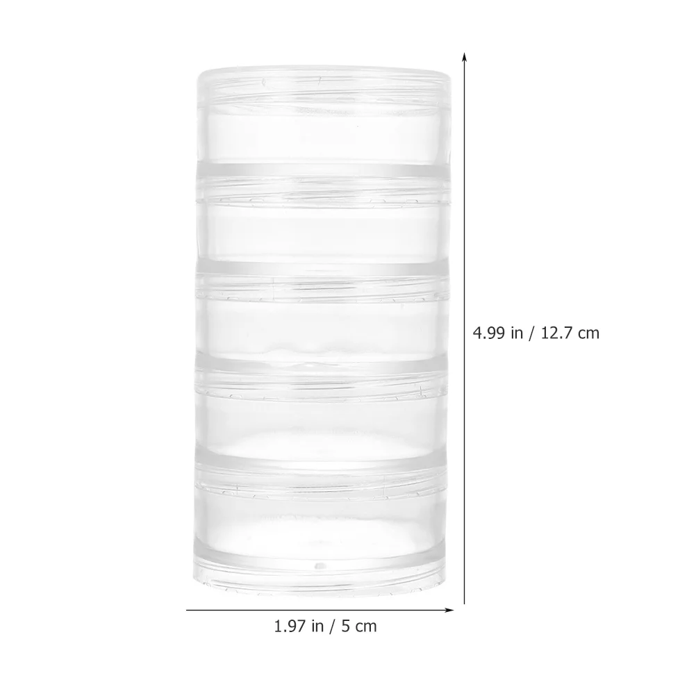 

2 Pcs Round Small Storage Containers Clear Boxes for Jewelry Organizer with Lids Pill