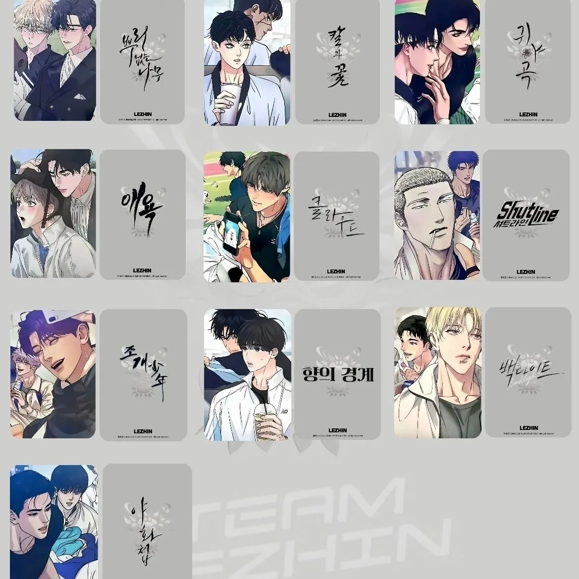 10PCS Korean Popular BL Manhwa Mixed Photocard Set Cute Male Character Portrait Lomo Cards for Comic Fans Collection
