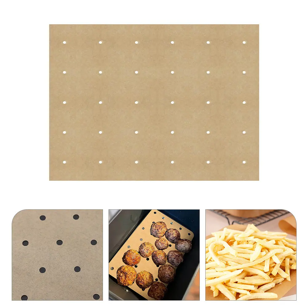 100Sheets Grease Proof Baking Paper Nonstick Parchment Sheets for Air Fryer Oven Grill Kitchen Baking Cookies Pastries Bread