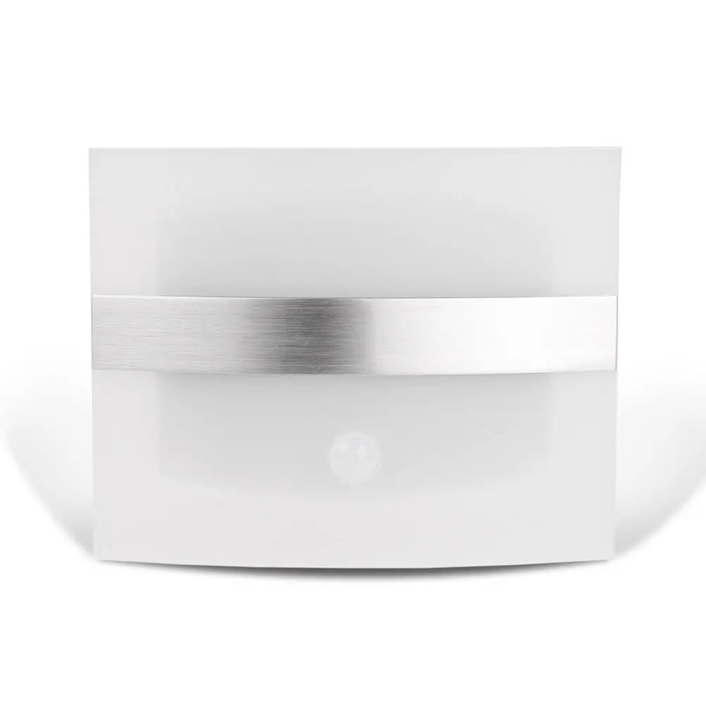 Battery LED Arc Wall Light Motion White 22Lm Energy Saving Garden Stairway Corridor Outdoor Battery Operated