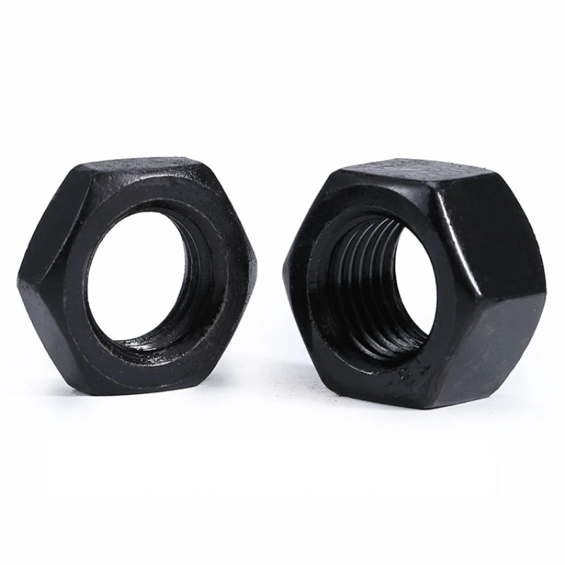 M8 M10 M12 M14 M16 M18 M20 مسدس عرافة المكسرات الصف 8.8 أسود الكربون الصلب غرامة الموضوع عرافة المكسرات الملعب 1/1.25/1.5 مللي متر