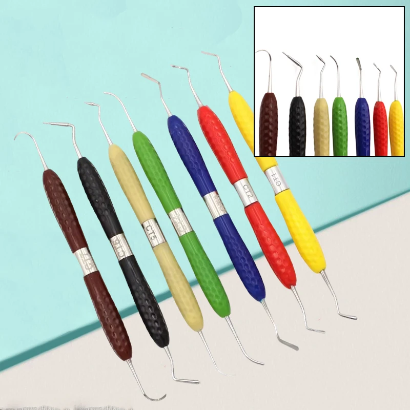 

Набор из 2 инструментов для эстетической реставрации зубов: нож для работы с композитом и пластиковый формирователь для стоматологии