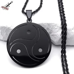 Bdsm Triskelion Symbol Pendant Necklace for Women Men Stainless Steel Black Color Fifty Shades of Grey Necklace Jewelry N8096S0