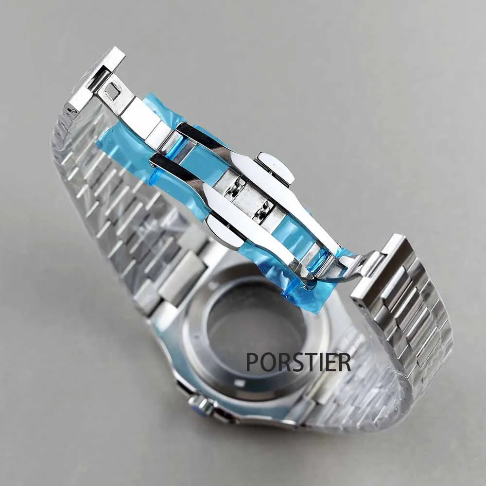 40mm square Watch Cases Watchband Parts Sapphire Glass For Modified Nautilus Seiko nh34 nh35 nh36,38 Movement Dial Waterproof