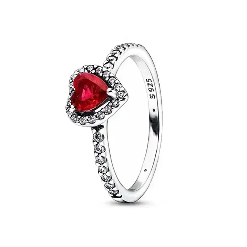 

Hot selling 925 sterling silver classic shiny heart-shaped ring simple luxurious charm women's jewelry commemorative gifts