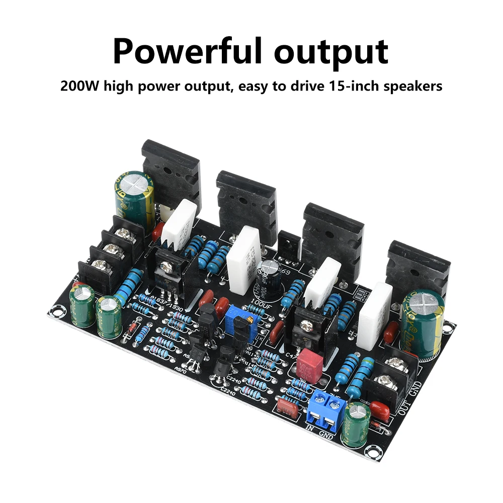 DC 20V-90V 500W 400W 300W 200W Leistungsverstärkerplatine 1943+5200 Mono HIFI Paar-Röhrenverstärker Hochleistungs-Audioverstärkerplatine – Detail 34