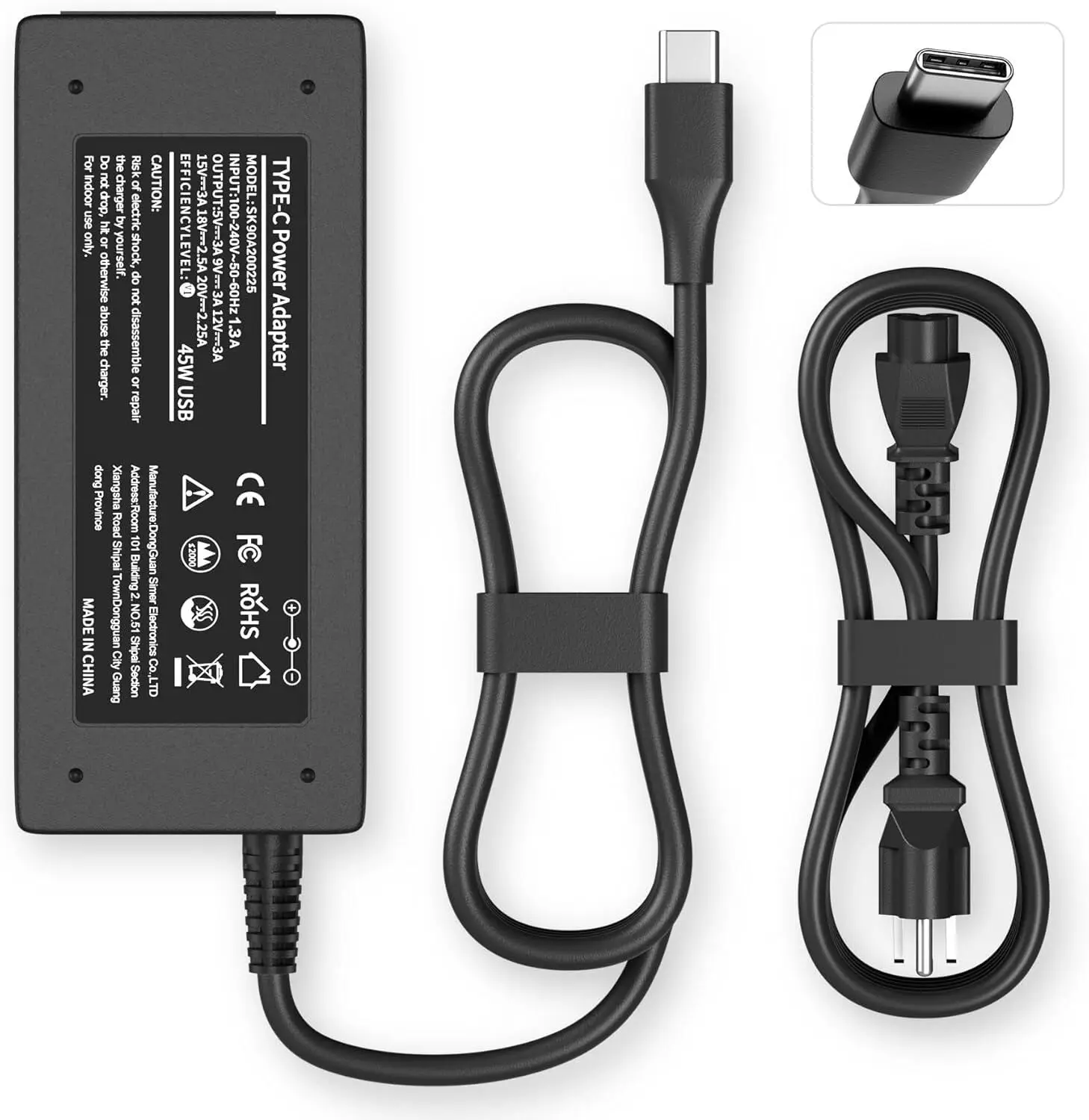 

45W USB C Type C for Acer Chromebook Lenovo/HP/Asus/Samsung Power Laptop Charger