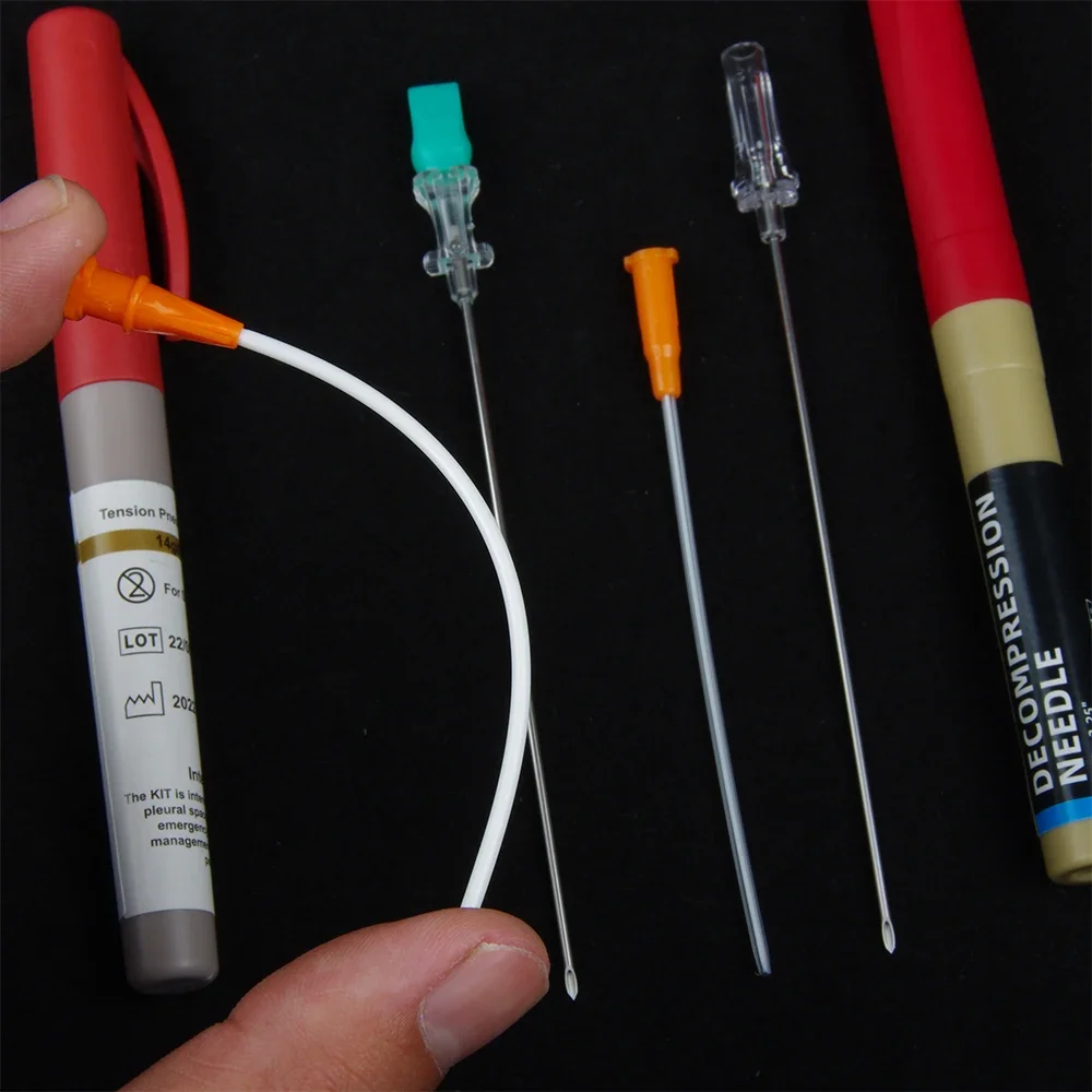 Sanke Rescue Pneumothorax Needle Trauma Ifak Chest Cathether Needlecatheter 50g Needle Decompression Edc First Aid Kit