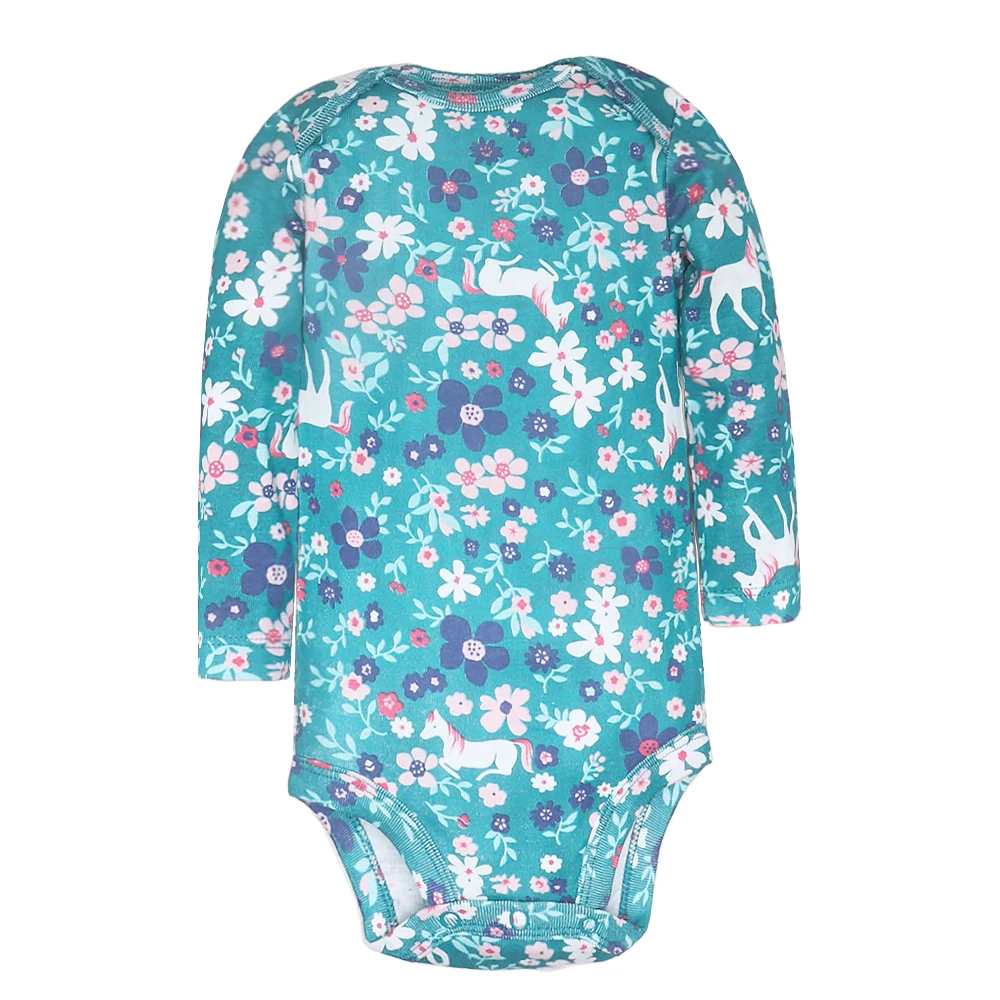 New Born Bodysuits 5Pieces Baby Boy Clothes 2024 Unisex infant Long Sleeve Romper Baby Girl Clothing Cartoon Print 0-24M Bebes