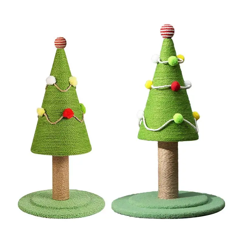 Christmas Tree Scratching Post Cartoon Cat Scratch Tree Aesthetic Tree Ornaments Natural Sisal Cat Scratching Board for Kittens