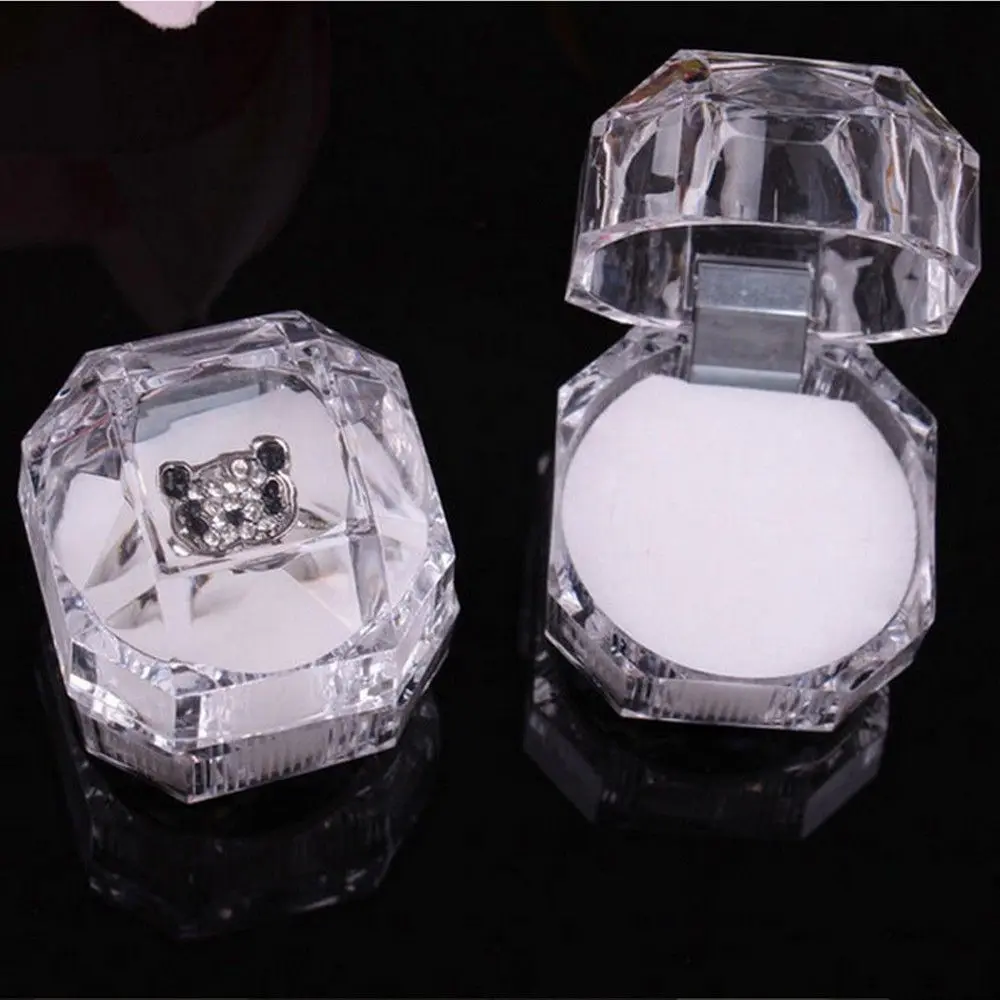 

Fashion Hot Beautiful Clear Crystal Display Case Organizer Earrings Brooch Storage Jewelry Box