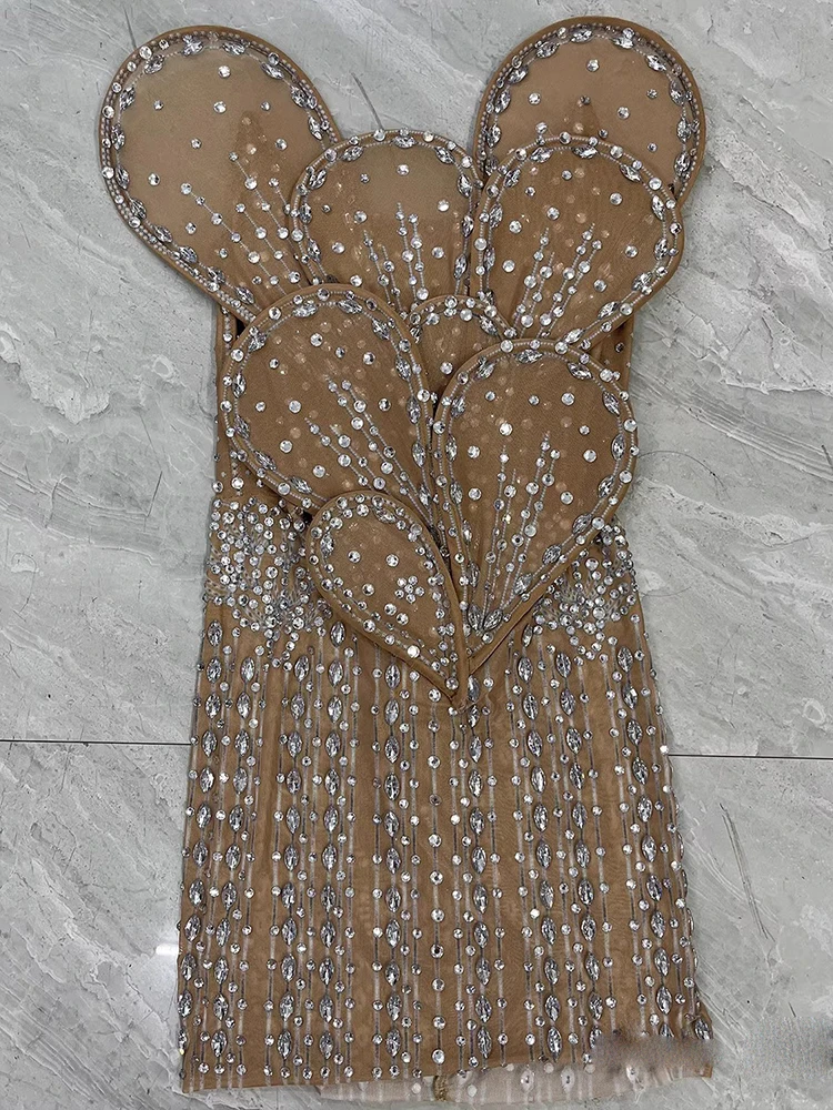 Alta qualidade carimbo quente decalque tridimensional sexy vestido elástico 2025 nova moda roupas femininas personalizadas