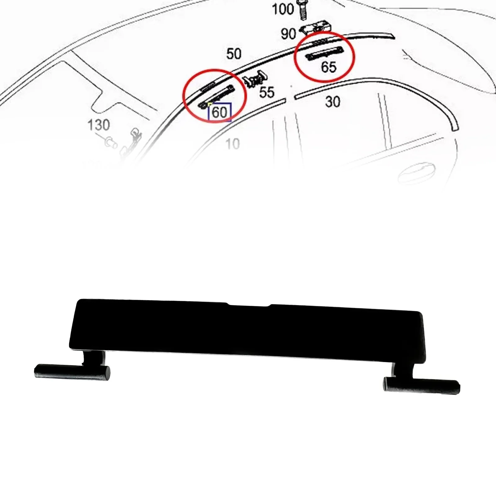 Roof Rack Moulding Connecting Cover for MERCEDES For CLA W117 Fitment Type Direct Replacement Part Number 2046983530