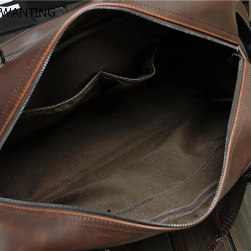 الرجعية حقيبة يد الموضة الرجال حقائب بيد عالية الجودة بولي Leather الجلود الكتف حقيبة ساعي الرجال وثيقة حقيبة حاسوب حقائب السفر