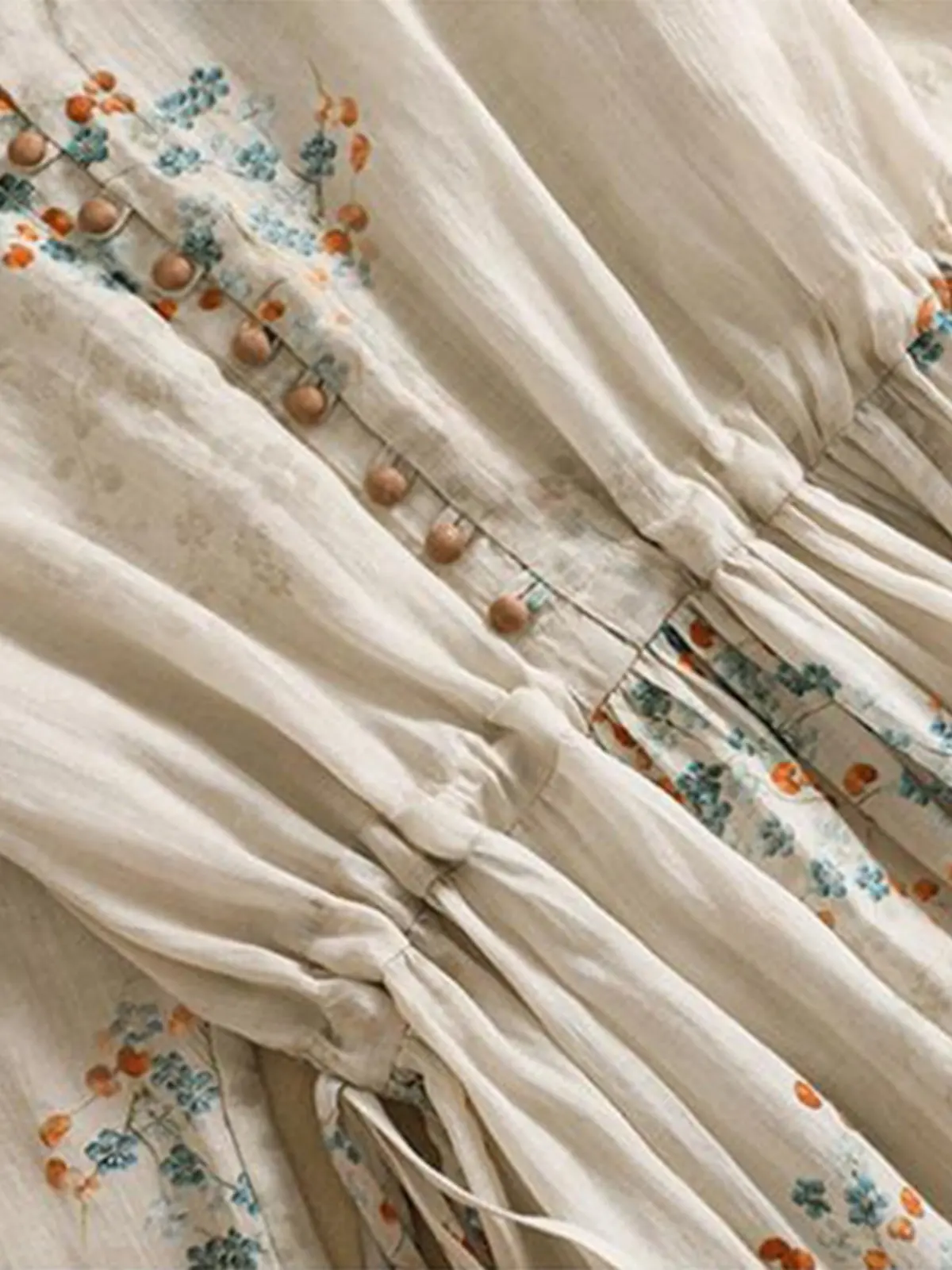 Summer Fashion Vintage Cotton Linen Floral Print Short Sleeve Dress for Women Elegant V-neck Beach Holiday Frock Female Clothes