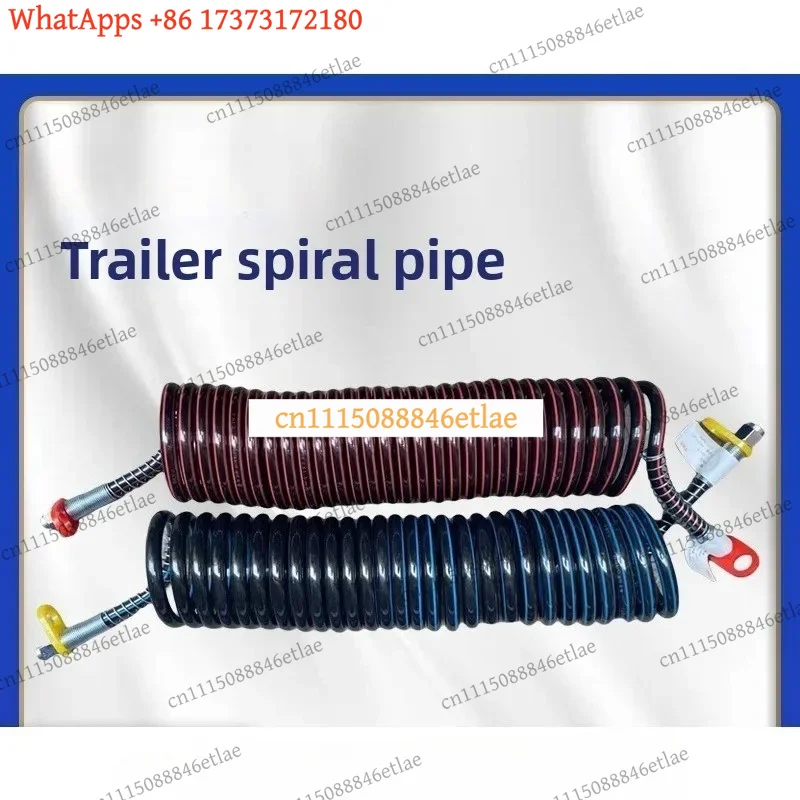 k3 7.5m Semi-Trailer Spiral Air Brake Hose – Explosion-Proof, Cold & Heat Resistant Coiled Tube with Color Stripe