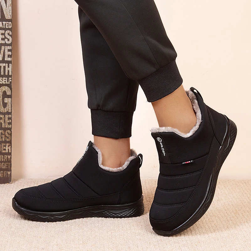 Boots Men Snow Comfortable Shoes For Men Keep Warm Cotton Shoes Boots Male Casual Winter Boots Man Hiking Working Shoes Footwear image 2