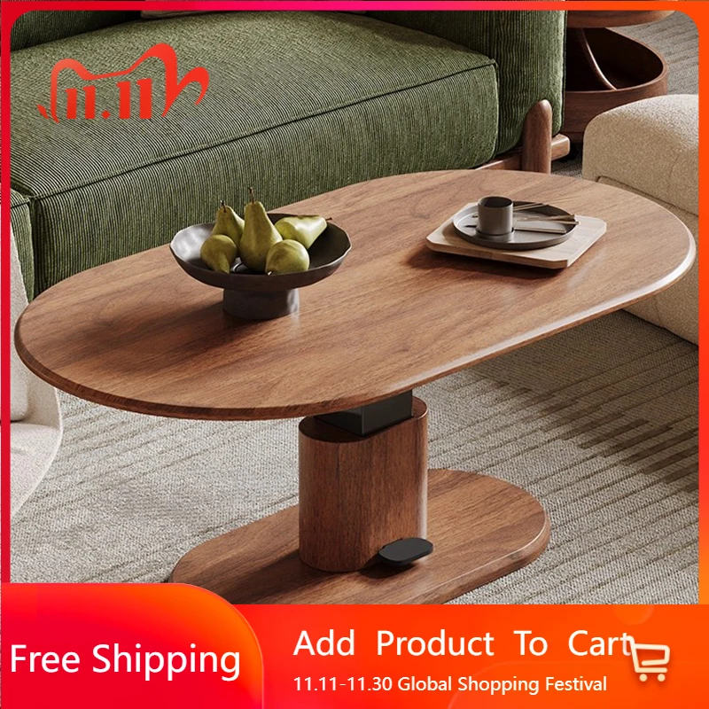 

Wooden Decoration Coffee Table Mechanism Designer Adjustable Standing Side Table Aesthetic Mesa Auxiliar Lounge Suite Furniture