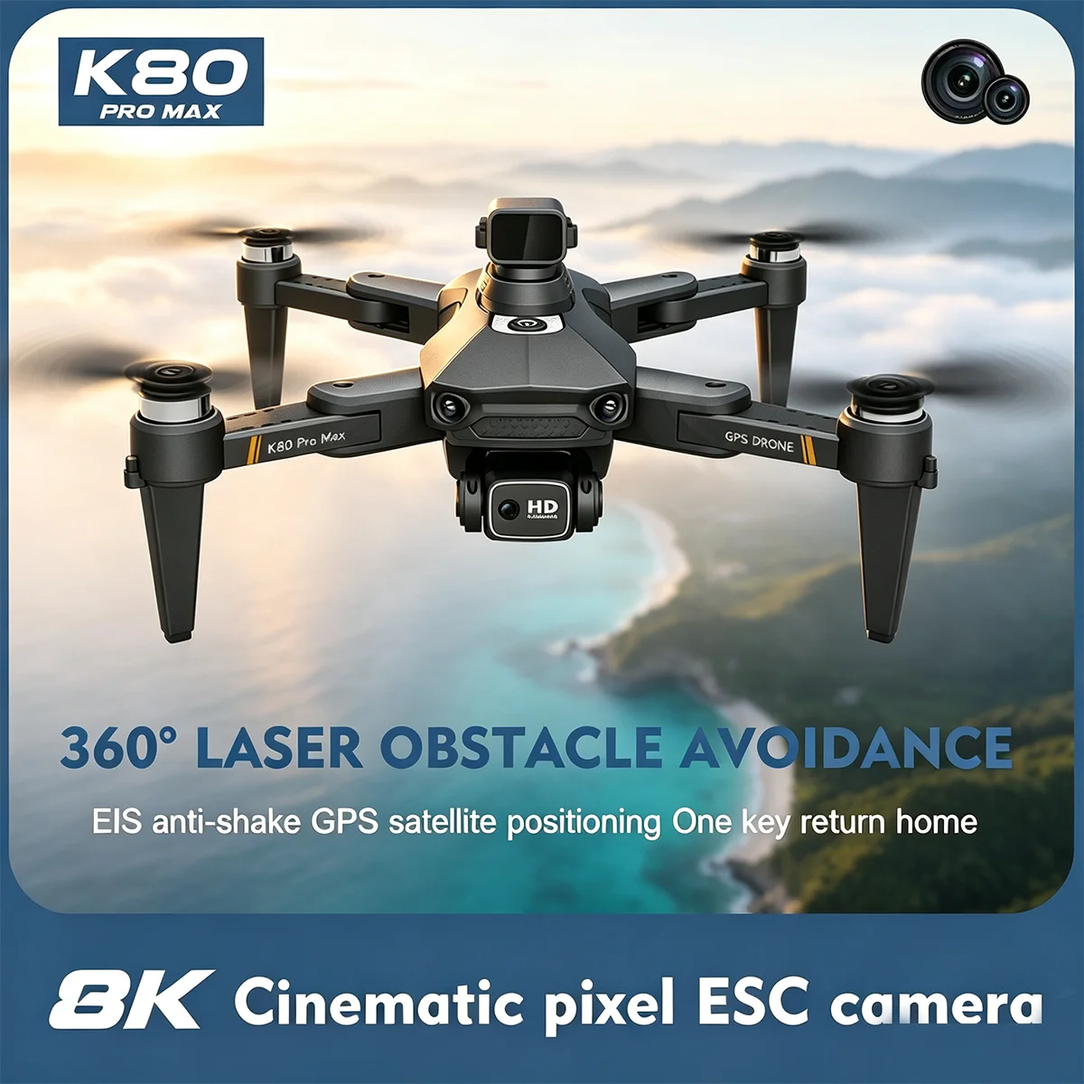 Kids Toys Videos - Drone GPS K80 Pro Max Profissional