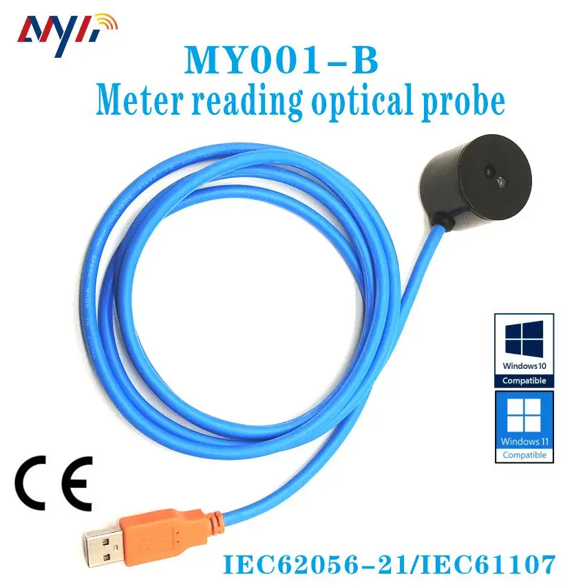 Sonda Óptica Infravermelha para Fluxômetro de Calor Medidor Inteligente Gás Reader Kwh Usb2.0 Iec6205621 Iec61107 Dlms