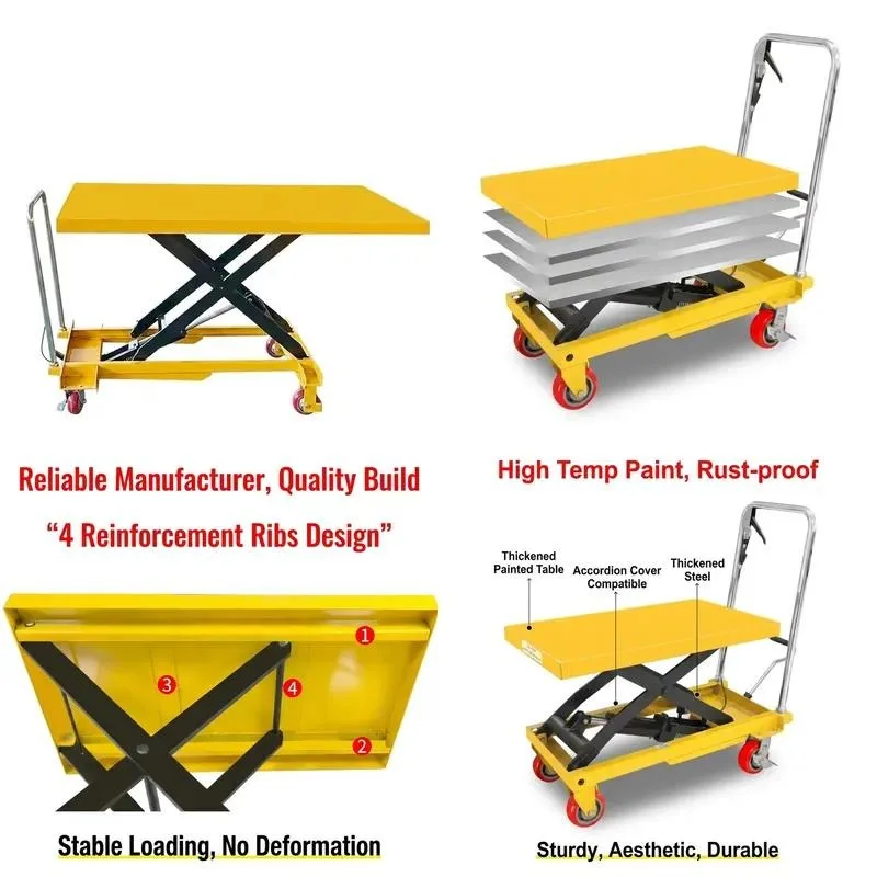 Best Price 500kg Manual Hydraulic Cart Scissor Lifting Platform Cart