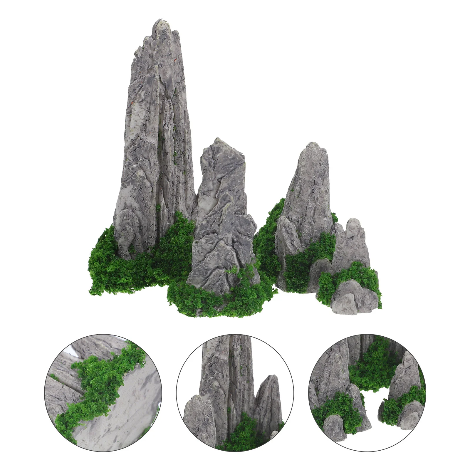 8 Pcs Simulated Rockery Ornaments Micro Landscape Bonsai Landscaping Terrarium Mountain Delicate Decor Garden Mini Desktop