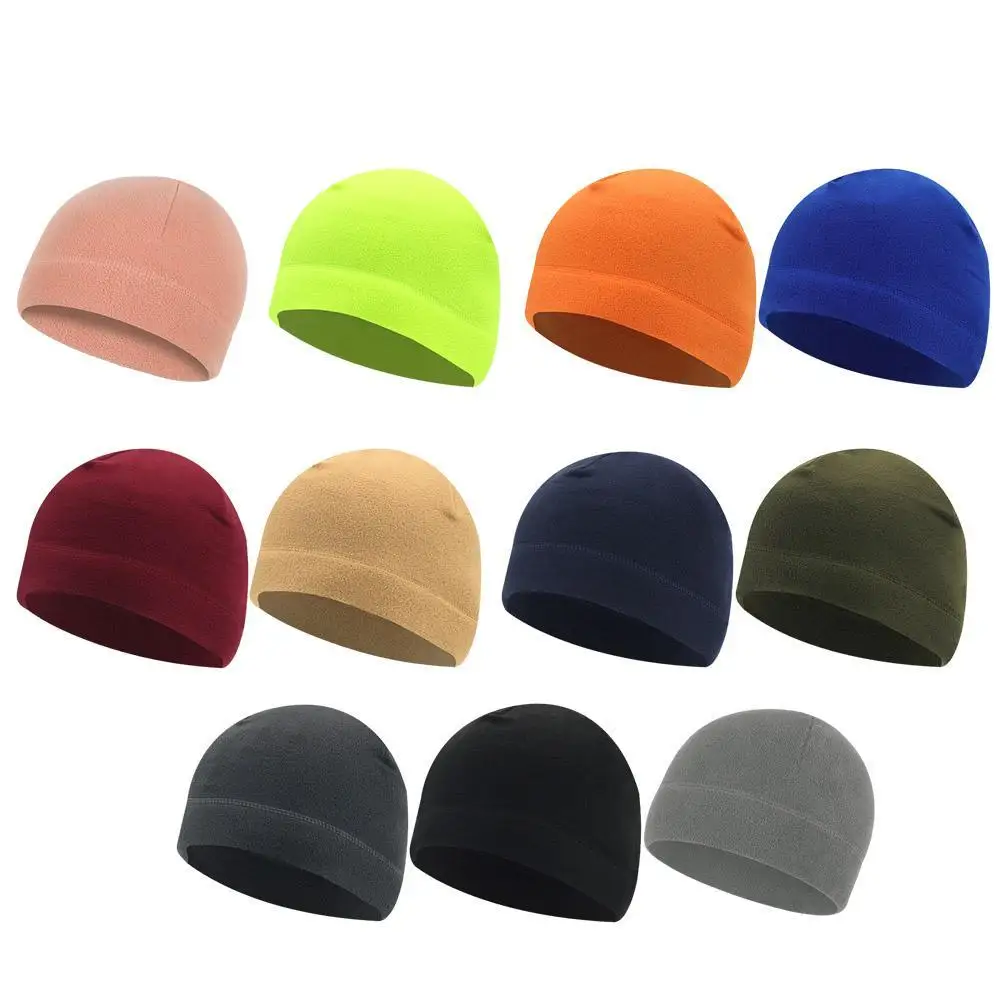 Men Polar Fleece Caps Winter Warm Outdoor Sports Skiing Cycling Cap Hat Windproof Soft Beanie Cap Women Ski Bike Hat Caps