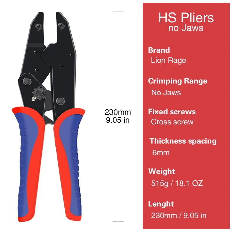 HS Crimping pliers jaw 9 inches pliers for Spring Insert Pre-Insulated Waterproof Tube Type Coaxial Cable Termination jaws