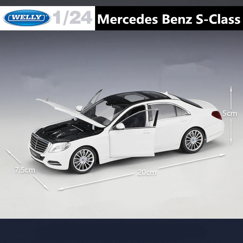 Welly 1:24 Mercedes Benz S-Klasse S500 Legering Model Auto Diecast Metalen Speelgoed Voertuigen Auto Model Hoge Simulatie Collection kids Geschenken