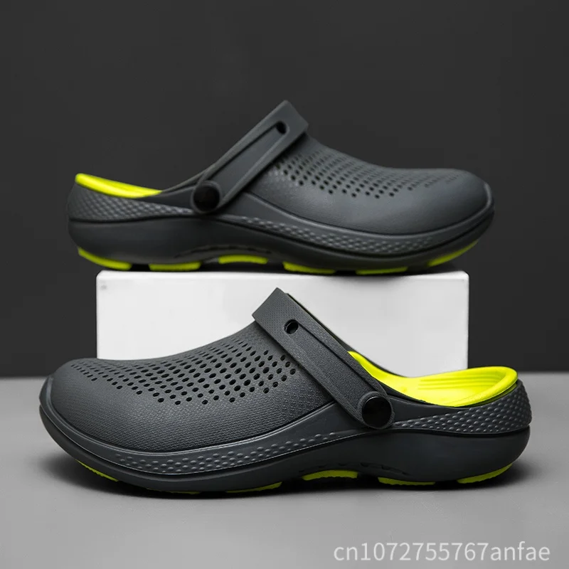 

Men's Summer Slippers Non-Slip Driving Shoe Outdoor Sports Beach Sandals Head Cover Slippers Breathable Comfortable EVA Material