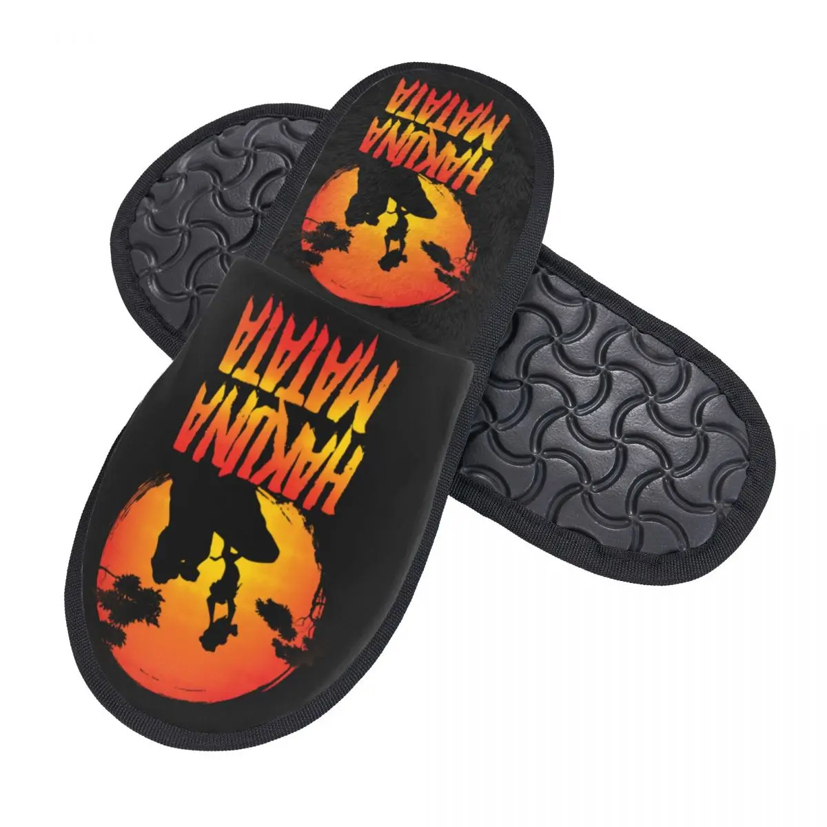 Custom Hakuna Matata Film Movie Lover Comfort Scuff Memory Foam Slippers Women The Lion King Sunsets Cartoon Spa House Shoes