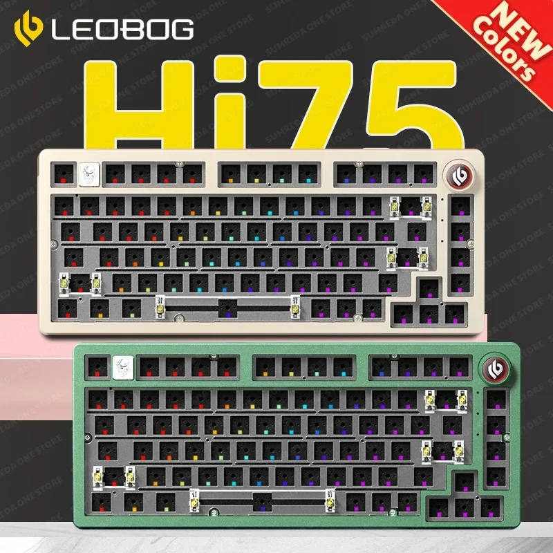 Imagem -06 - Leobog-teclado Mecânico Hot-swappable Kit de Alumínio Teclado Barebone Personalizado Rgb Backlit Estrutura de Junta Hi75