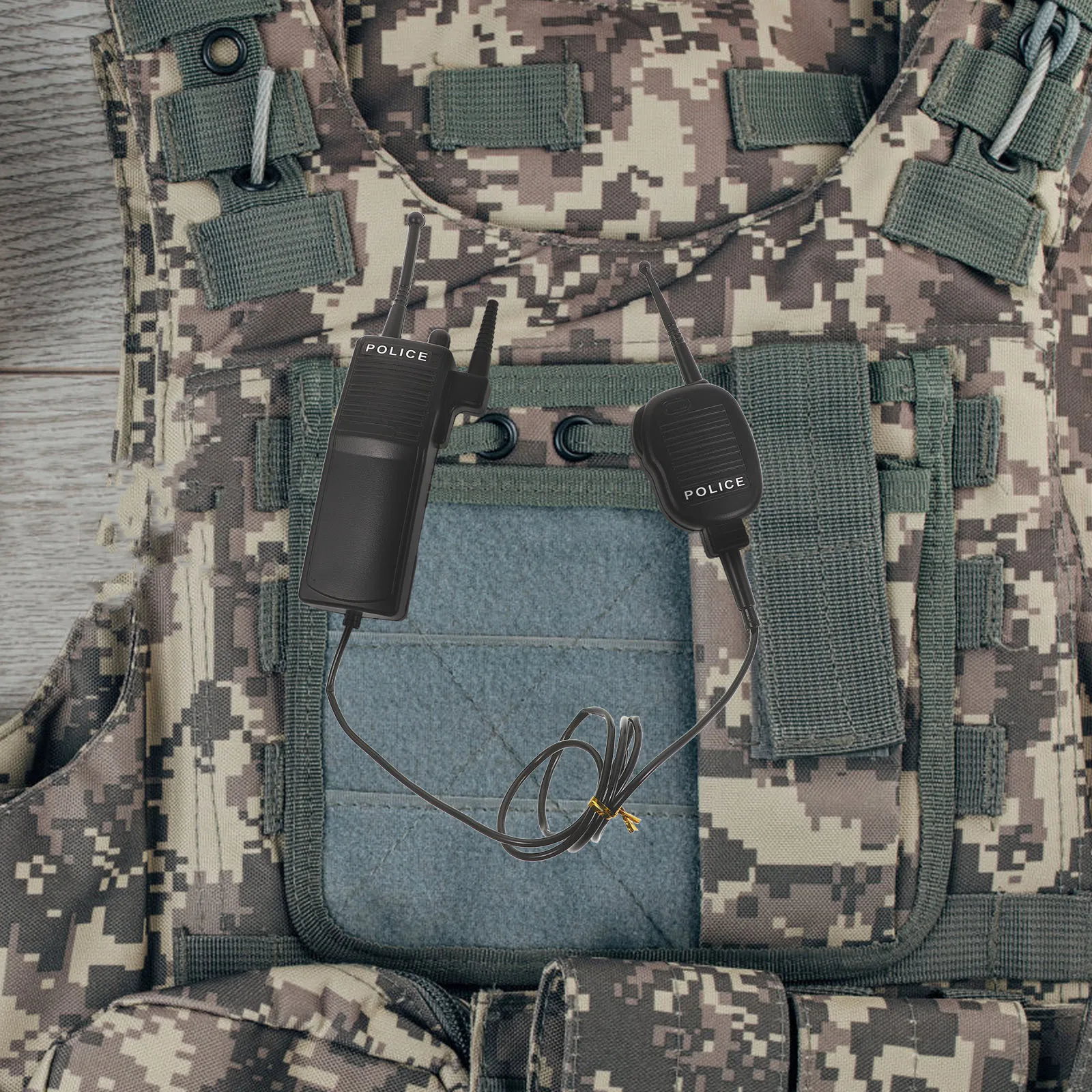 Ensemble de 2 radios et talkies-walkies de police pour enfants, pour jeux de rôle, déguisements, fêtes, Halloween, accessoires de jeu d'imitation