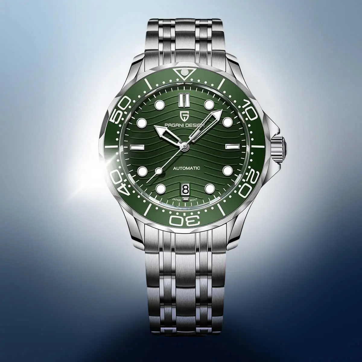 

Мужские часы PAGANI DESIGN 2026, новые, с зеленым циферблатом, для дайвинга, роскошные, автоматические, механические, с японским механизмом, спортивные наручные часы.