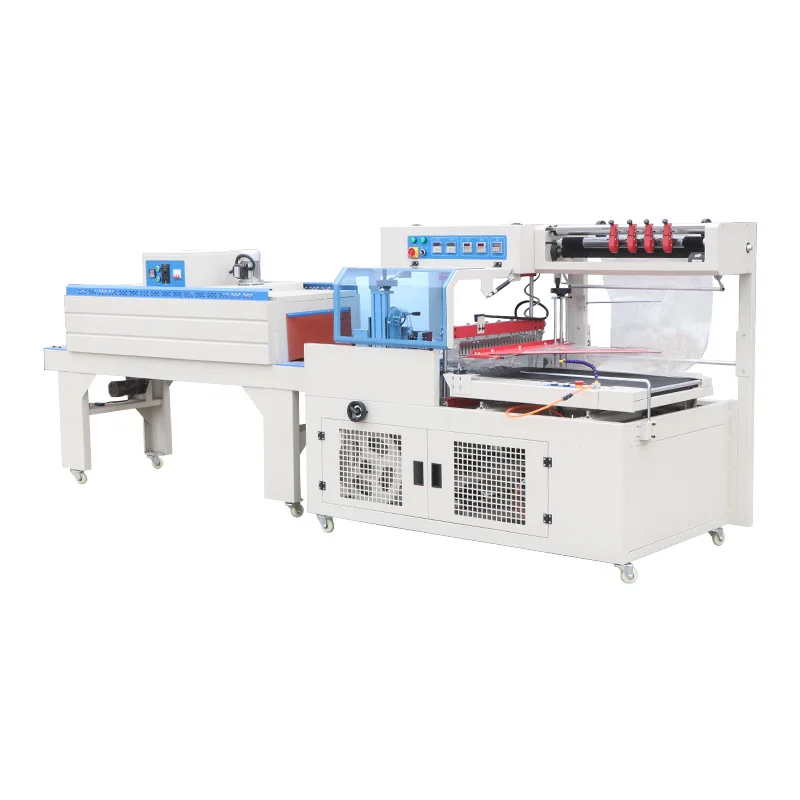 

Automatic sealing and cutting machine Express cosmetics gift box Small baler Plastic film packaging machine