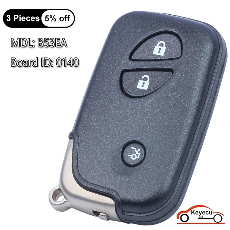 

KEYECU 3 Buttons for Lexus ES350 IS250 IS350 GS300 GS350 GS430 GS450H GS460 LS460 LS600H Smart Remote Key Fob B53EA, Board: 0140