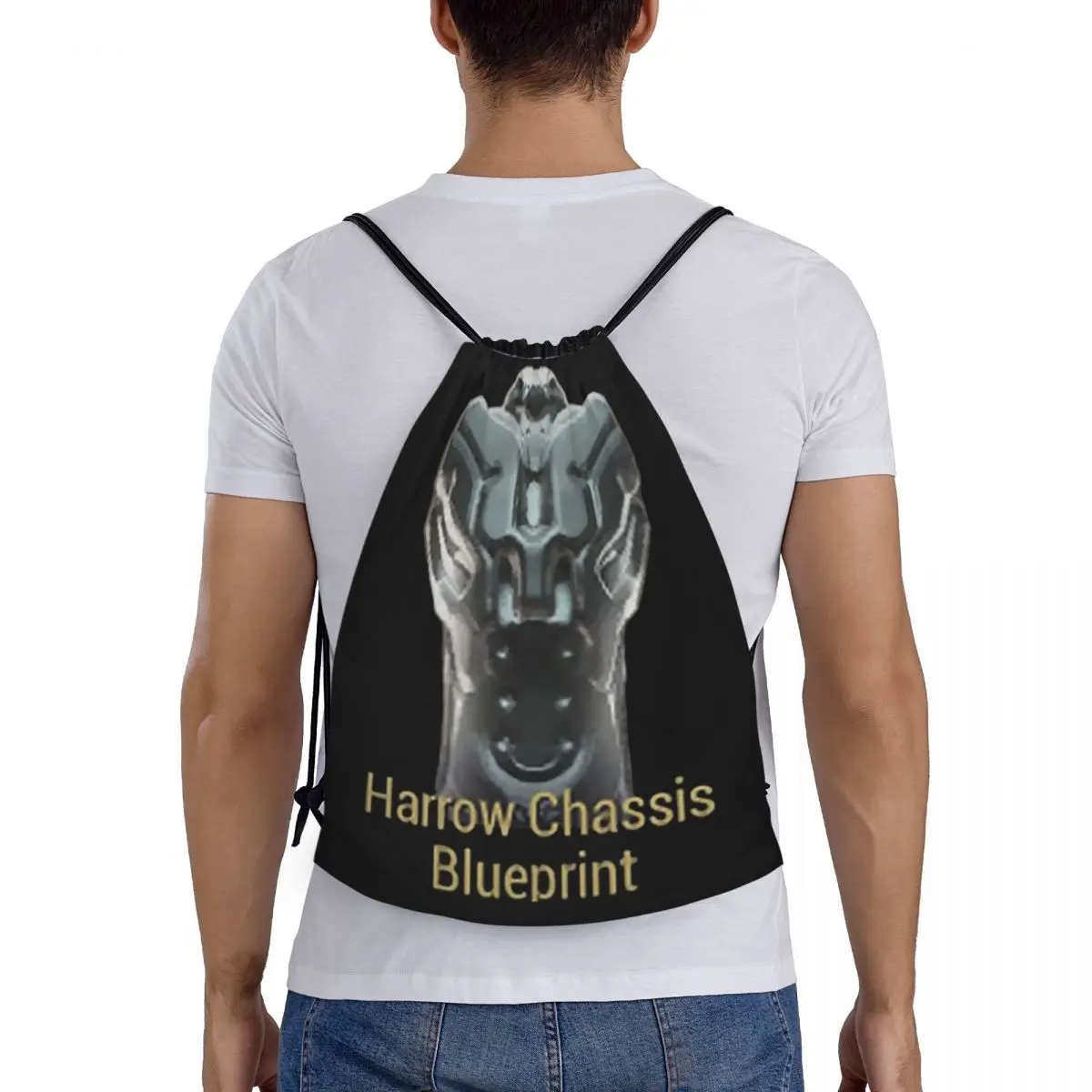 

Harrow Chassis Blueprint Warframe Tennoc Backpacks Casual Drawstring Bundle Pocket Shoes Bag Book Bags for Travel Students